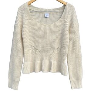 Cozy Casual Cream Knit Sweater